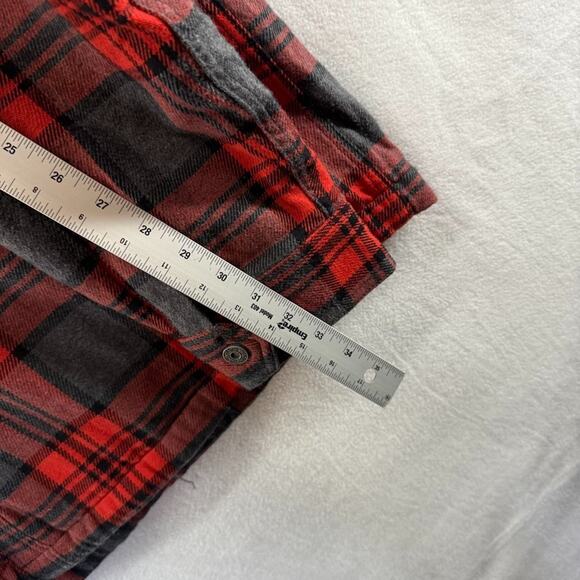 Duluth Trading Shacket Men's 2XL Red Flannel Shirt Jacket Flapjack Lined NEW - Picture 8 of 10